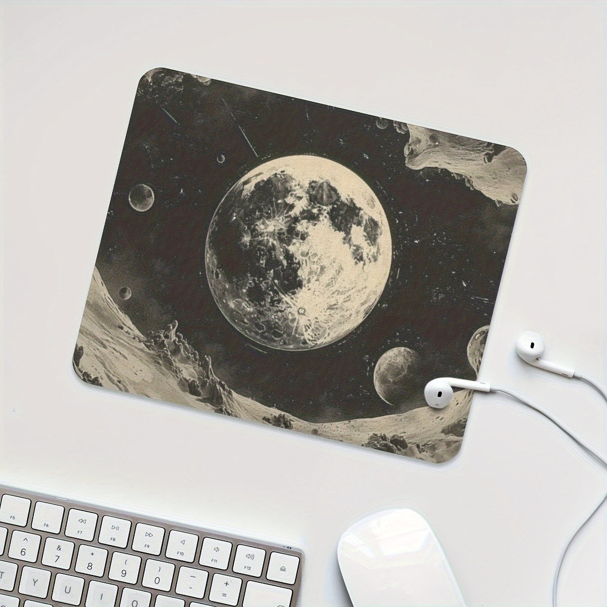 Moon Gaming Mouse Pad Rubber Anti Slip Desk Accessories Men Women