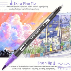 Artist Pen Set 72 Colors Dual Brush Art Markers