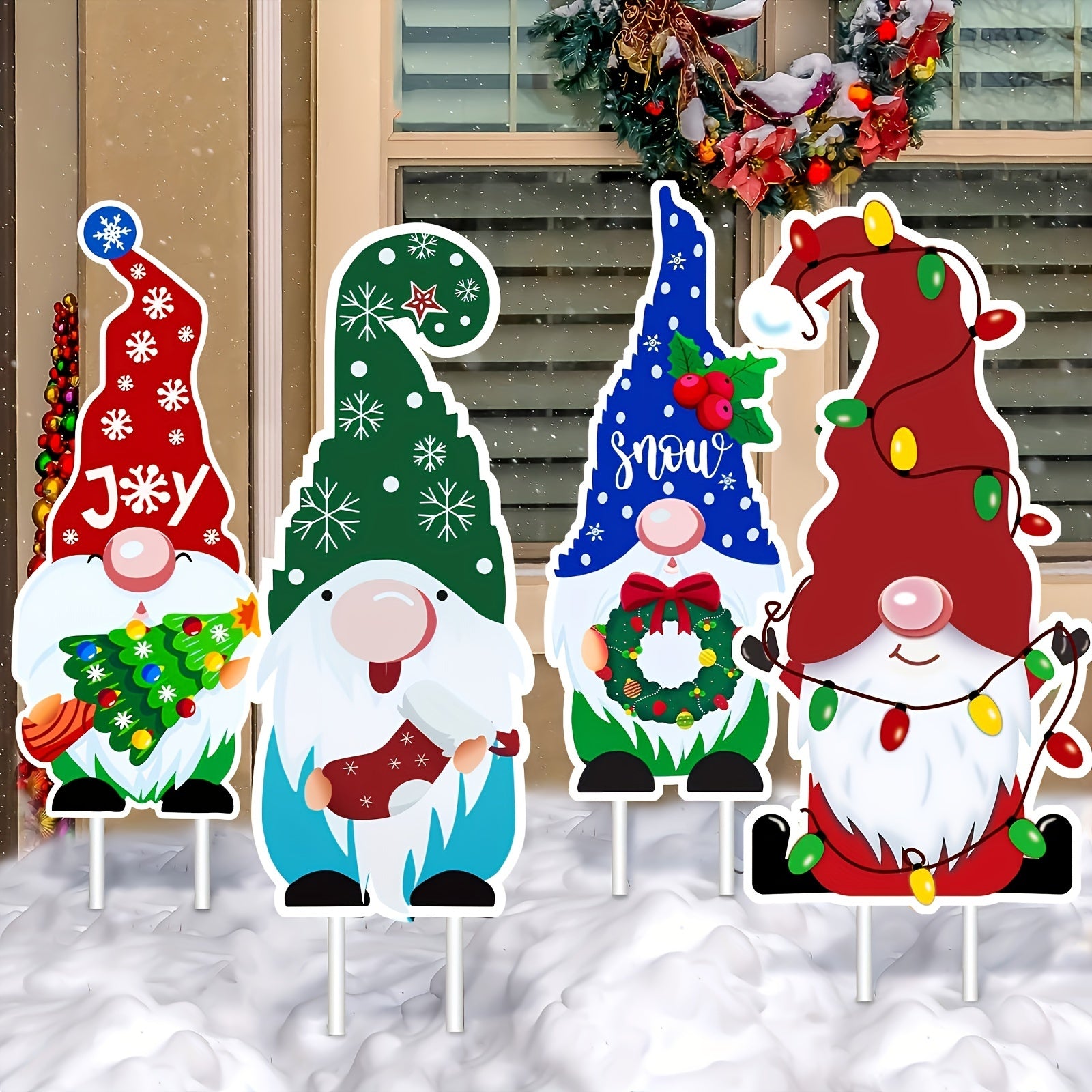 6pcs Christmas Yard Sign Decor Set - Outdoor Holiday Props