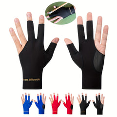 2pcs High Elastic 3 Fingers Billiard Gloves For Left Hands
