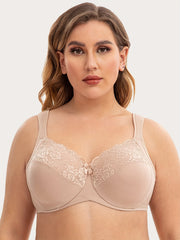  Lace Mini Bow Full Coverage Minimizer Bra