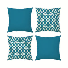 4pcs Geometric Linen Throw Pillow Covers Printed Throw Pillowcase