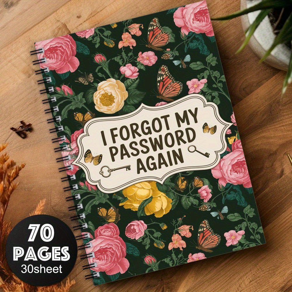 Spiral Password Notebook for Internet Login Recording