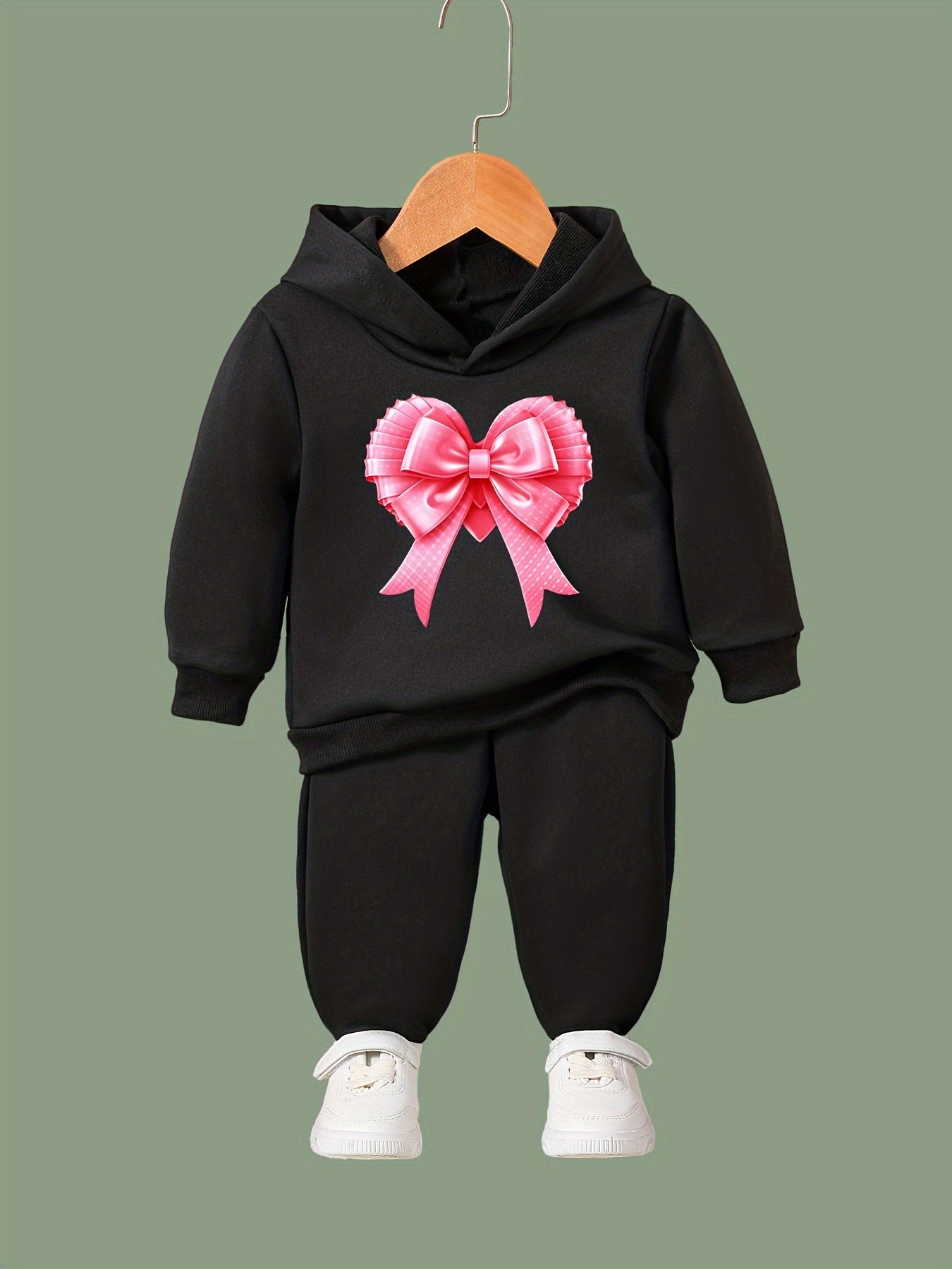 OERYUI Girls Boys 2pcs Bow Print Activewear Set For Spring Fall