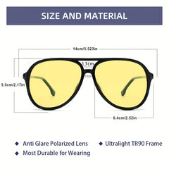 VIVIENFANG Retro Polaroid Pilot Sunglasses Night Vision Lenses VF220