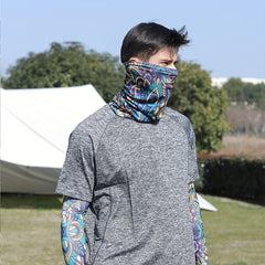 Colorful Tattoo Arm Sleeves & Face Towel Combo