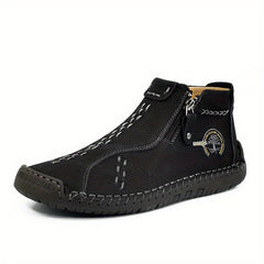 Men's Classic Stitching Ankle Boots Outdoor Zipper Shoes