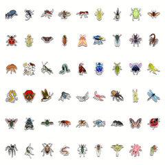 54pcs Insect Waterproof Stickers for Mobile Phone Laptop Guitar Helmet