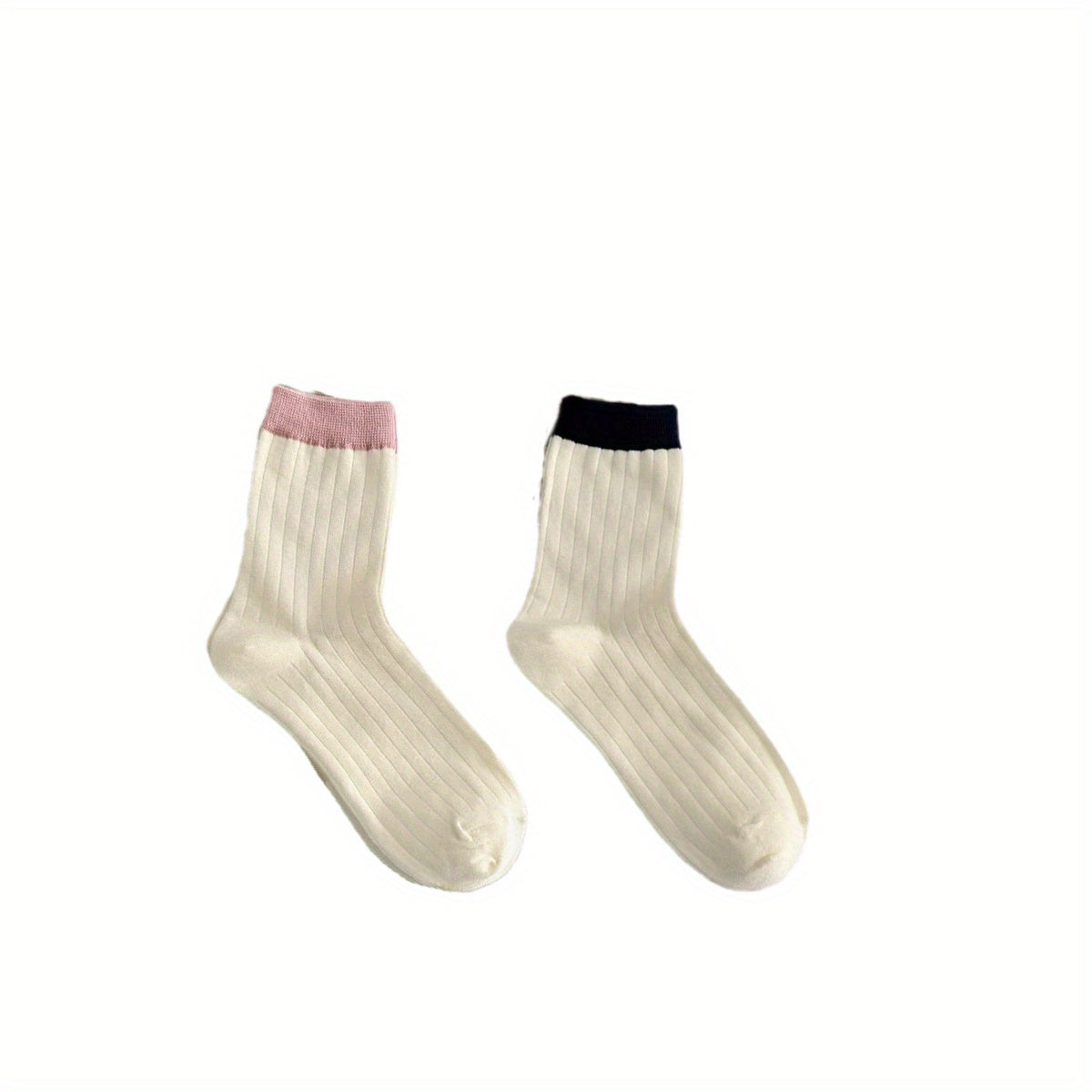 Colorblock Crew Socks Breathable Mid Tube Stockings