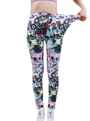 Women's Multicolor Figure Print Cropped Pants