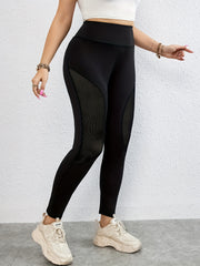  Sports Leggings Women's Plus Contrast Mesh Skinny Yoga Running Pants