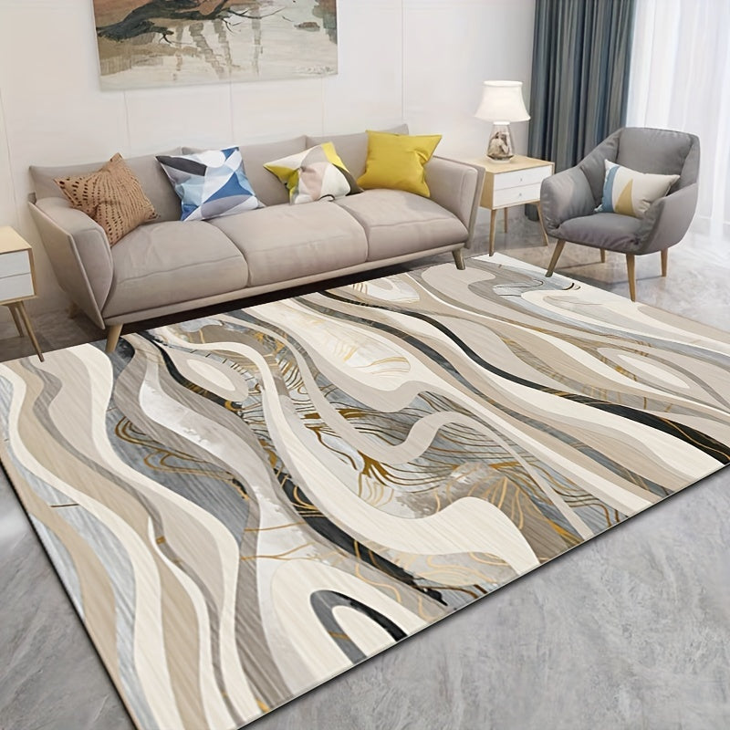 Modern Geometric Area Rug Non Shedding Floor Carpet Machine Washable