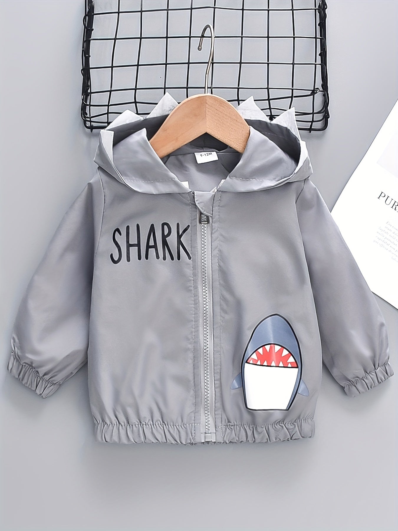 Cute Shark Print Windbreaker Jacket for Kids