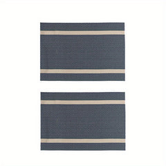 2pcs PVC Placemats Dining Table Mat Set Cup Wine Decor M