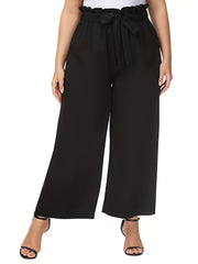  Women's Wide Leg High Waist Paperbag Pants