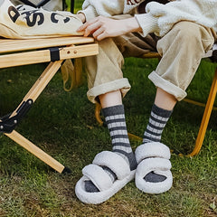 5 Pairs Striped Crew Socks Comfy & Breathable Women's Stockings