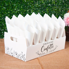 Rustic Wedding Paper Cone Holder Box Confetti Tray