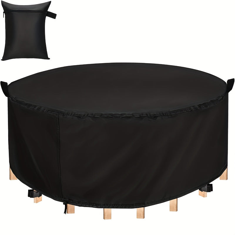 Waterproof Round Patio Table Cover Heavy Duty 600D Oxford Fabric