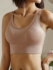 Women's Solid Sports Bra for Yoga Running Fitness
