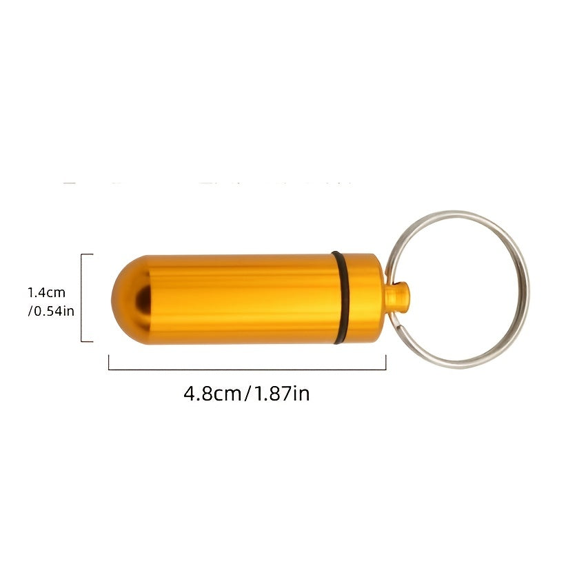 Portable Waterproof Pill Box Keychain for Emergency Medicine and Travel