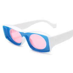 Rectangular Frame Sunshade Sunglasses UV Protection Vintage Hip Hop Eyewear