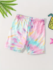 Rainbow Clouds Print Girls Bike Shorts Under Shorts Casual Outwear