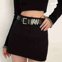 Square Pin Buckle Belt PU Leather Belt For Women