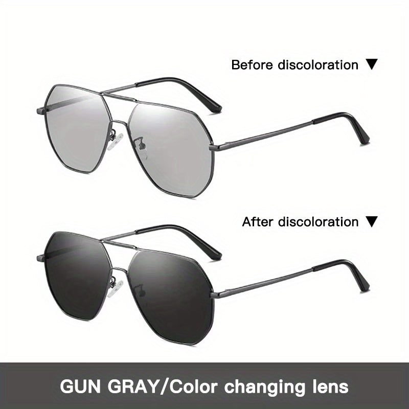 Men's Polarized Sunglasses Lightweight Metal Frame Driving Fishing Glasses