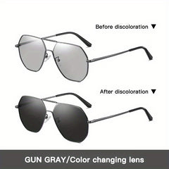Men's Polarized Sunglasses Lightweight Metal Frame Driving Fishing Glasses