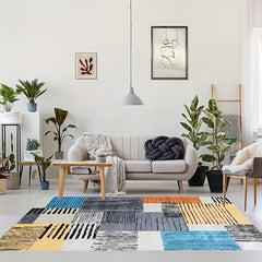 Colorful Checkered Large Area Carpet Non Slip Backing