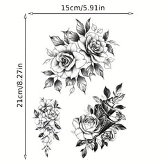 Rose Temporary Tattoo Stickers - Party Body Art Waterproof Stickers
