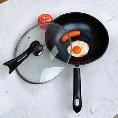 1pc Cast Iron Wok With Lid 27 for Traditional Cooking