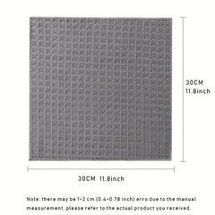 6pcs Microfiber Waffle Plaid Washcloths Absorbent Soft Bathroom Kitchen Cleaning