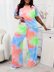 Tie Dye Tee & Wide Leg Pants Set