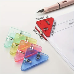 10pcs Triangle Binder Transparent File Corner Clip School Supplies
