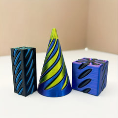 3D Printed Dual Push Spiral Cone Ornament
