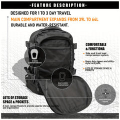 Large Capacity Backpack Tactical Sports Bag for Camping Hiking