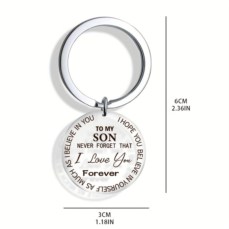 To My Son Never Forget I Love You Forever Acrylic Key Chain For Men