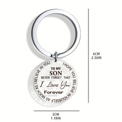 To My Son Never Forget I Love You Forever Acrylic Key Chain For Men