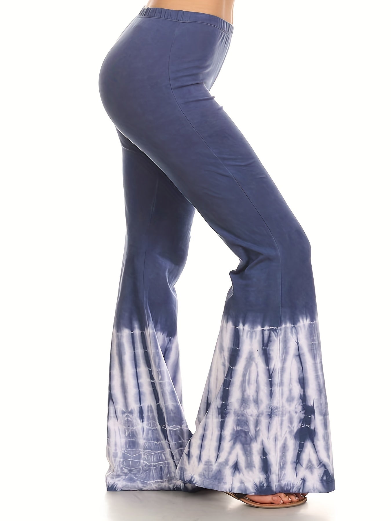  Tie Dye Print High Stretch Flare Leg Pants