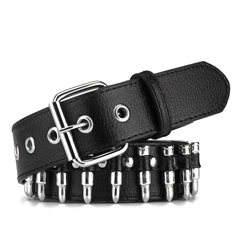 Rivet Bullet Belt Men's Punk Style Clothing Accessory