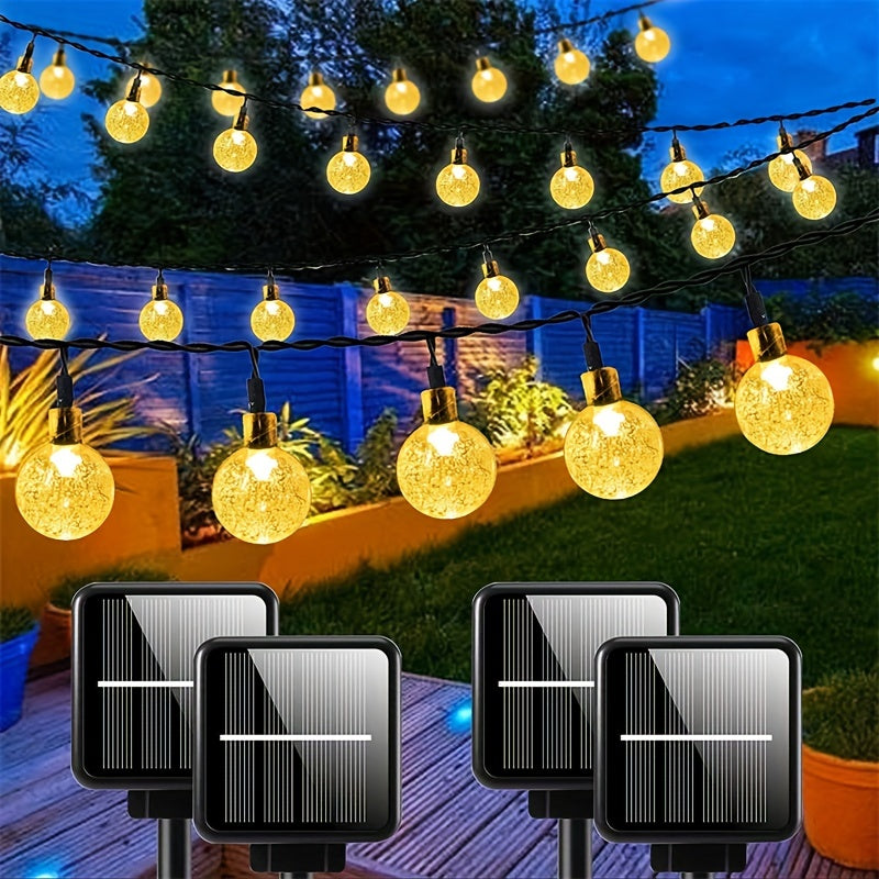 Solar String Lights Outdoor 100 Led Crystal Globe Lights 8 Modes IP65 Waterproof