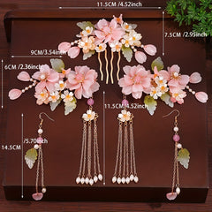 Chinese Style Flower Hair Accessories Set for Women