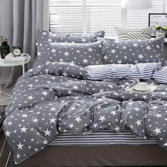 3pcs Star Print Duvet Cover Set Soft Microfiber Bedding 2 Pillowcase