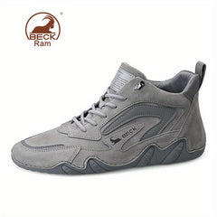 Men's Lace up Boots Slip Resistant Leather Sneakers