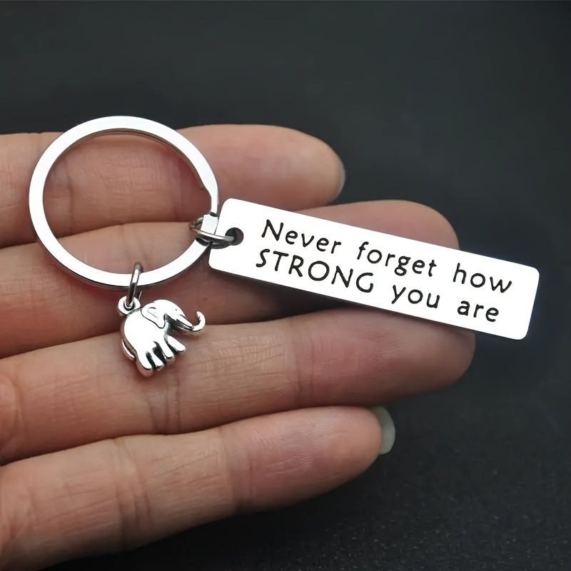 Inspirational Quote Elephant Keychain Backpack Decorative Accessory
