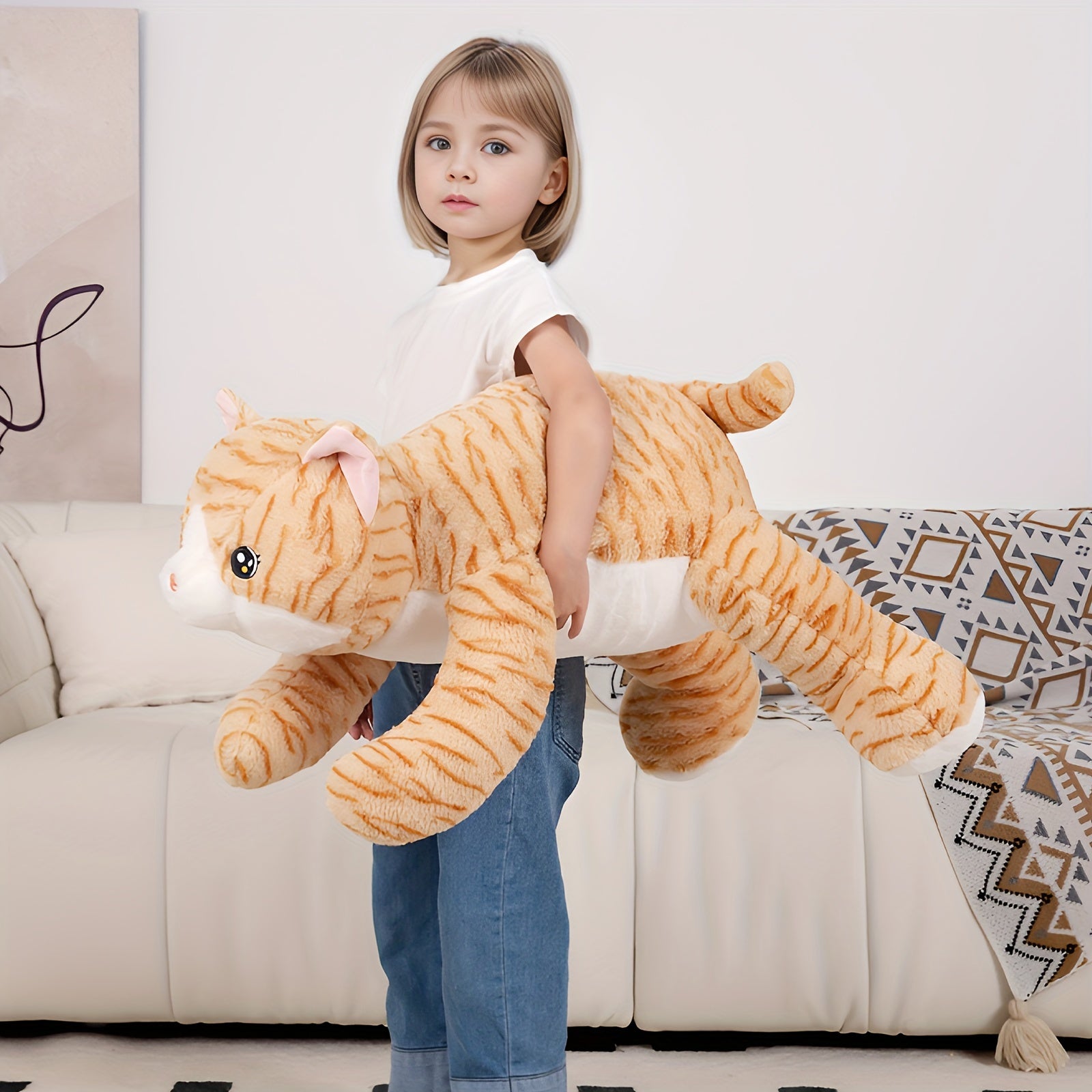 32 Inch Giant Soft Cat Plush Toy - Adorable Cuddle Pillow