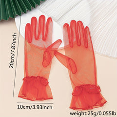 1 Pair Lace Mesh Gloves for Women