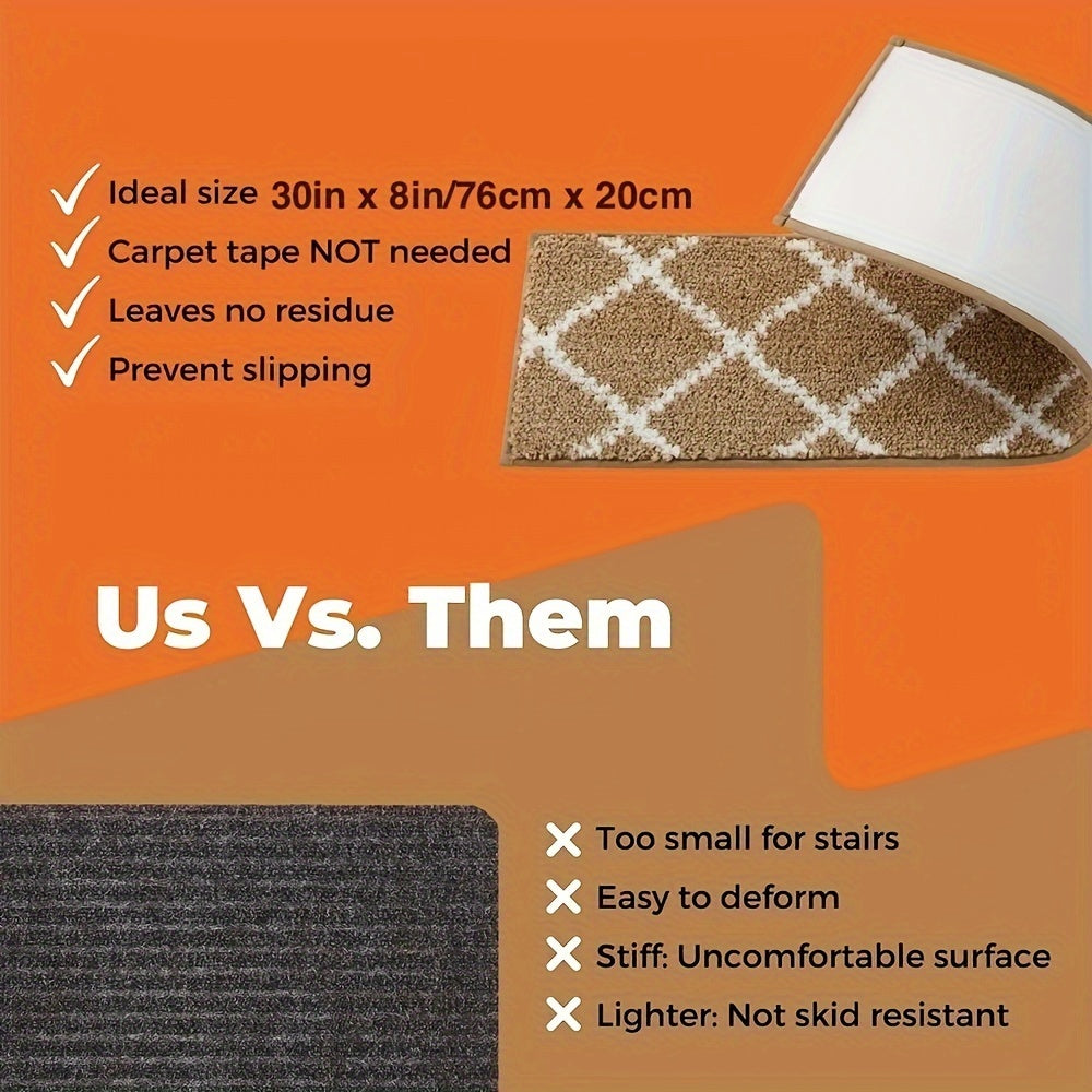 15pcs Non Slip Carpet Stair Treads 76 X 20 Indoor Runners for Wooden Steps