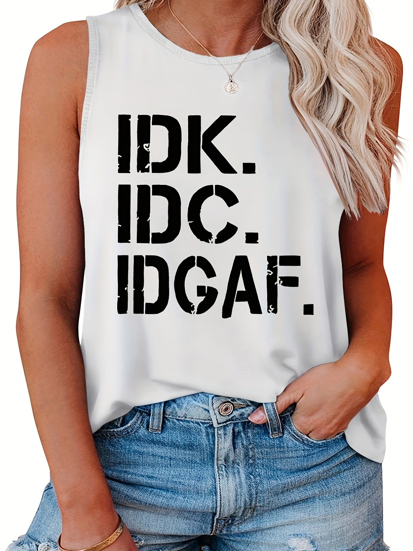  Women's Letter Print Tank Top
